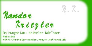 nandor kritzler business card